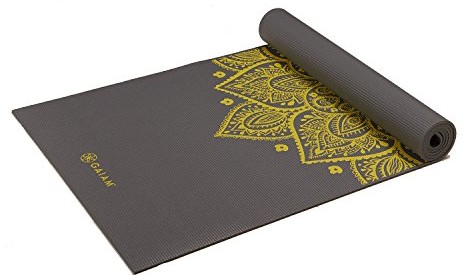 Gaiam Gaiam Premium Yoga-maty z nadrukiem, szary 05-61333 Maty do jogi, Kolor: szary