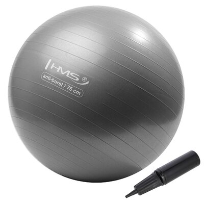 Piłka gimnastyczna HMS YB02N Grafitowy (75 cm) Piłka do ćwiczeń
