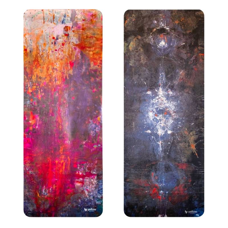 Mata do ćwiczeń jogi kauczukowa z mikrofibrą, antypoślizgowa - 185x68x0,4 cm yellowSPORT, różne wzory Maty do jogi, Kolor: różowy