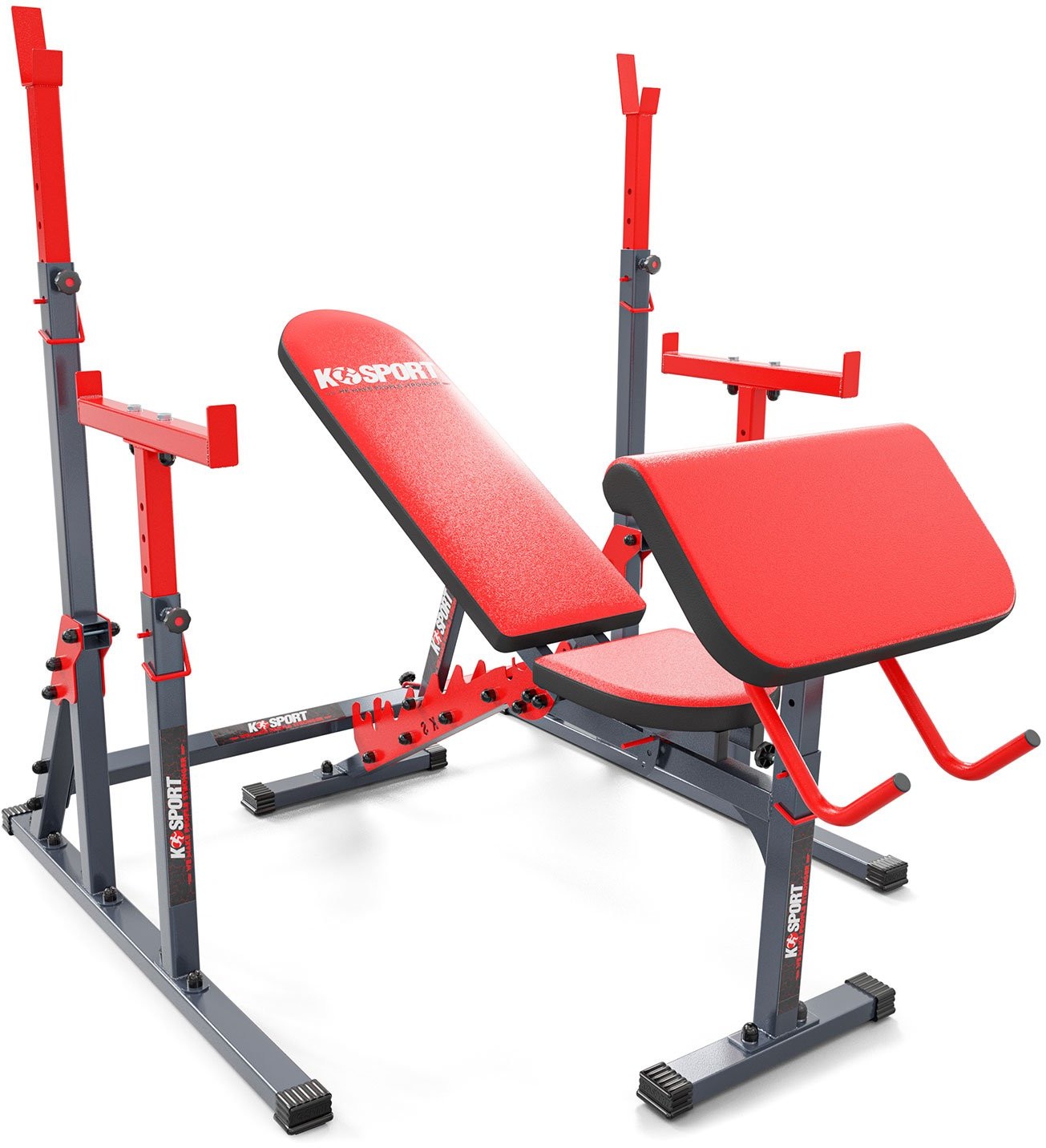 K-SPORT Zestaw STOJAKI TRENINGOWE + ŁAWKA SKOŚNA+ MODLITEWNIK KSSL102 Ławeczka do ćwiczeń