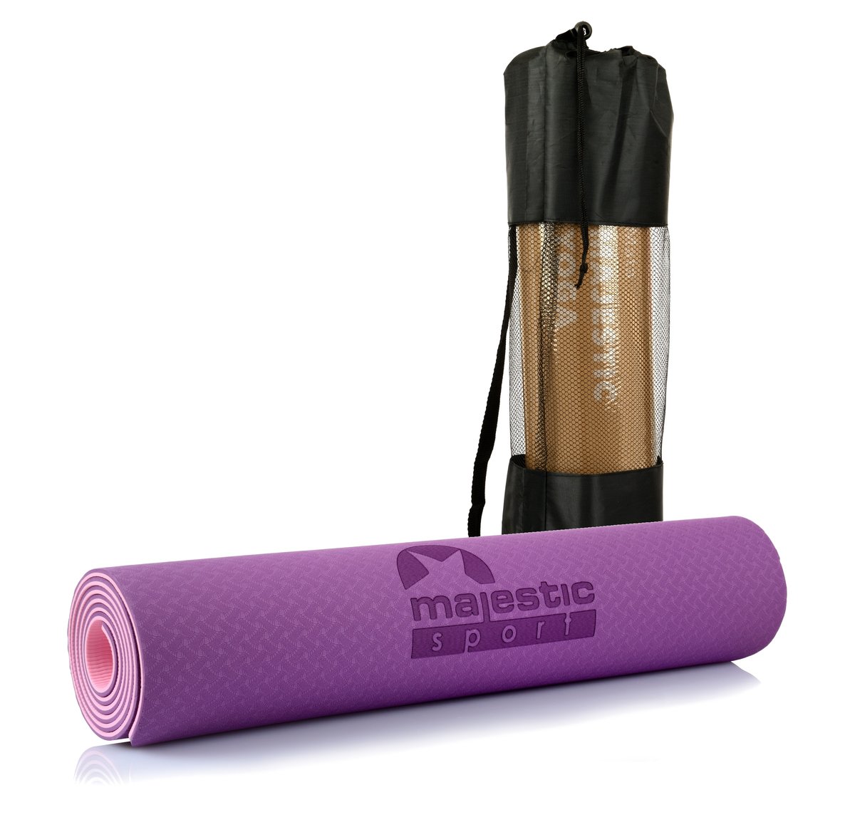 Mata do ćwiczeń Majestic Yoga 183x61x0,6 cm różowa Maty do jogi, Rodzaj: Antypoślizgowa