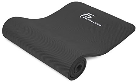 ProSource prosource Premium mata do jogi, grubość 15 MM, długość 180 cm, miękkie, pianki z paskiem do noszenia na ramieniu, czarny ps-2004-mat-black-ffp Maty do jogi, Materiał: korek
