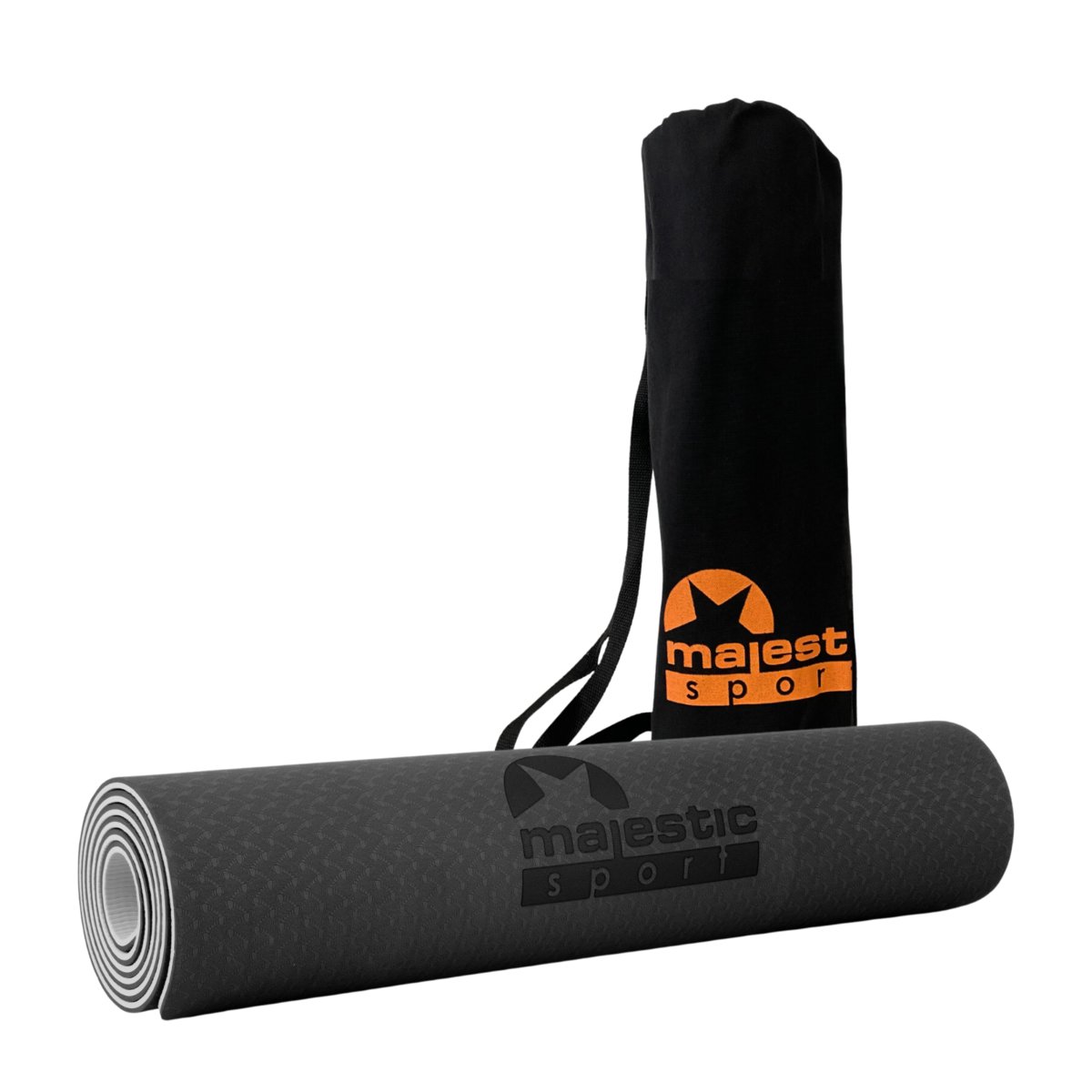 Mata do ćwiczeń Majestic Yoga 183x61x0,6 cm szara Maty do jogi, Grubość: 6mm