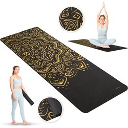 Mata do ćwiczeń, jogi TPE Mandala 0,5cm Queenfit Maty do jogi, Materiał: TPE